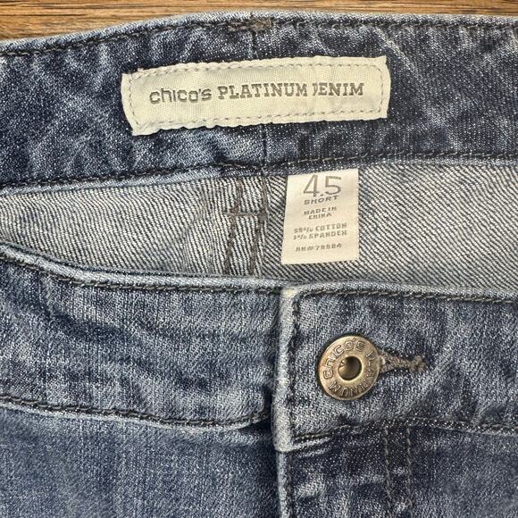 Chico's Platinum Denim size 4.5 Short (US size 22) ultimate fit slim leg - Picture 9 of 9